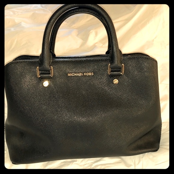 Michael Kors Black Satchel with Gold Details - Picture 1 of 7